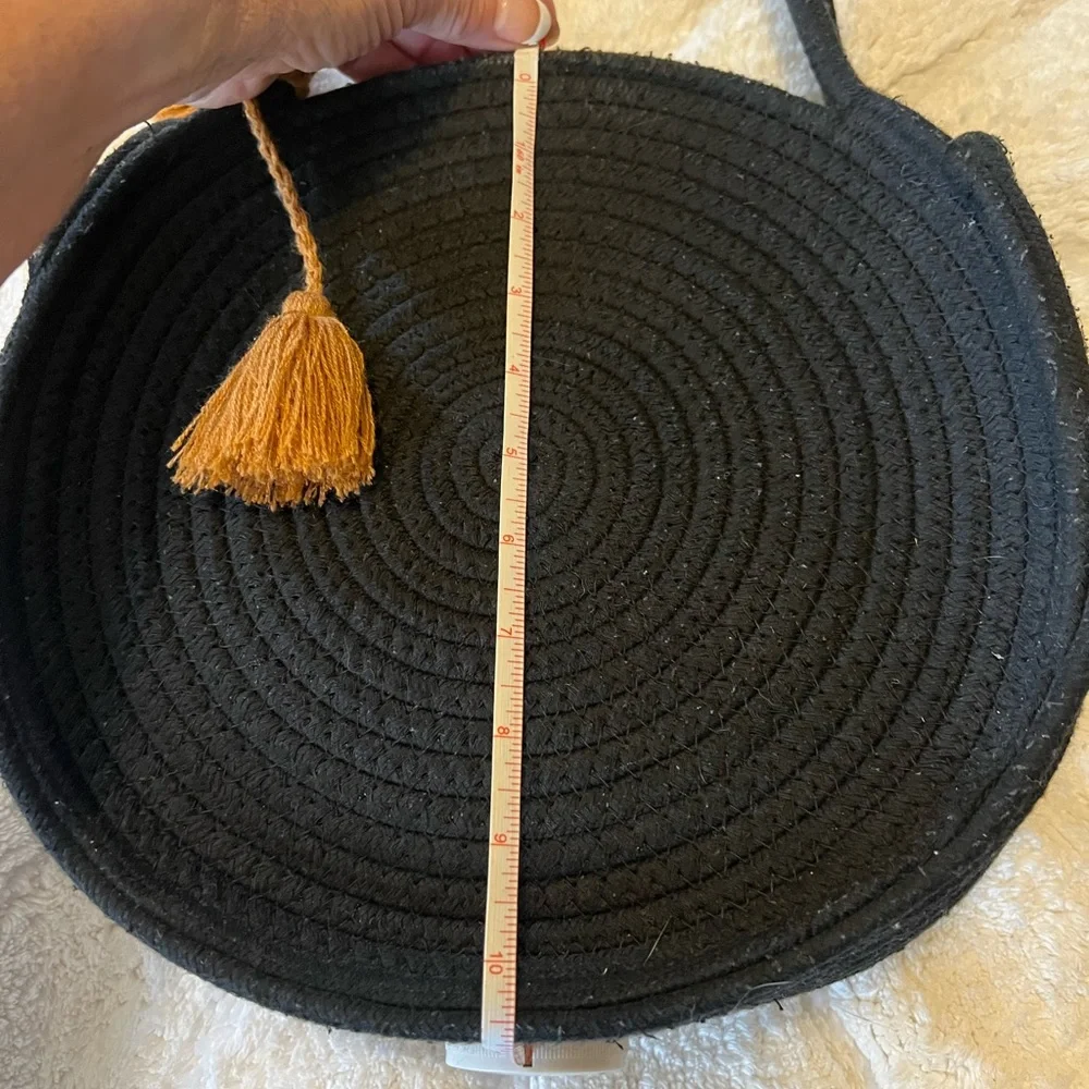 Black Macrame Hand Bag with Tassle